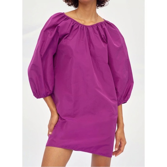 NWT Wilfred Aritzia Oversized Cava Purple Fuchsia Luminous Violet Trapeze Dress - Picture 12 of 17